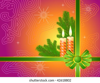 Christmas design with a candles. Vector illustration.