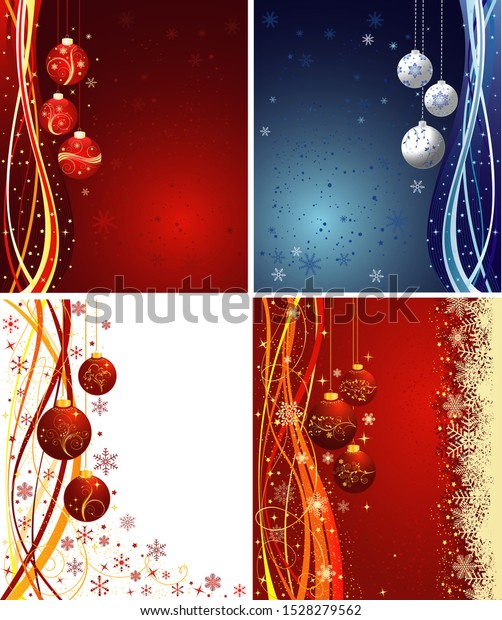 Christmas Design Card Art Vector Set Stock Vector (Royalty Free