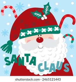 Christmas Design For Card,Bag with Cute Santa Claus image