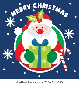 Christmas Design For Card,Bag with Cute Santa Claus vector