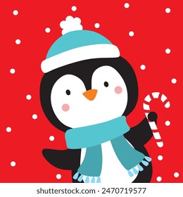 Christmas Design For Card,Bag with Penguin image