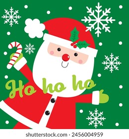 Christmas Design For Card,Bag with Santa Claus and Candy cane