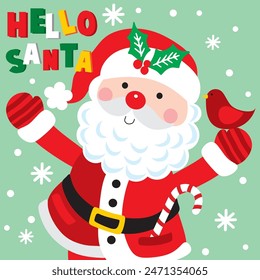 Christmas Design For Card,Bag with Santa Claus vector