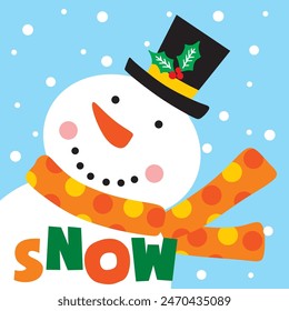 Christmas Design For Card,Bag with Snowman illustration