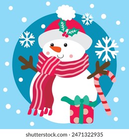 Christmas Design For Card,Bag with Snowman image