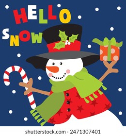 Christmas Design For Card,Bag with Snowman vector