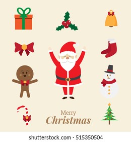 christmas design concept. santa and stuff. vector illustration.
