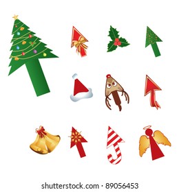 Christmas design cursors vector