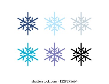 Christmas design decorative element. snowflake winter set isolated on white background. snowflakes vector silhouette.