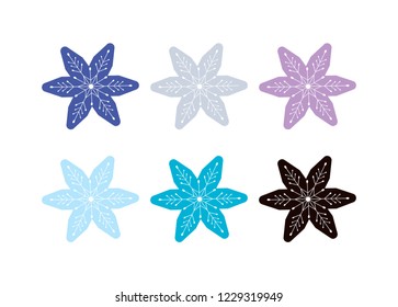 Christmas design decorative element. snowflake winter set isolated on white background. snowflakes vector silhouette.