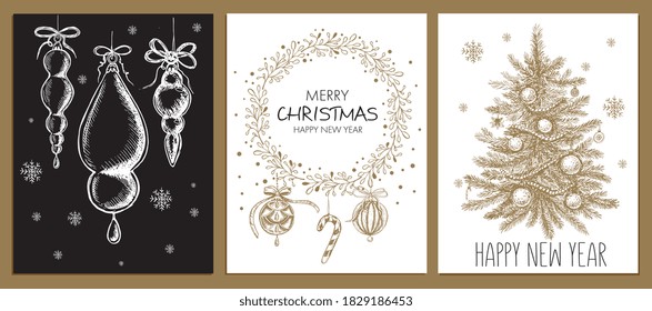 elemento de diseño navideño en estilo doodle. Dibujado a mano.