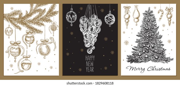 Christmas design element in doodle style. 