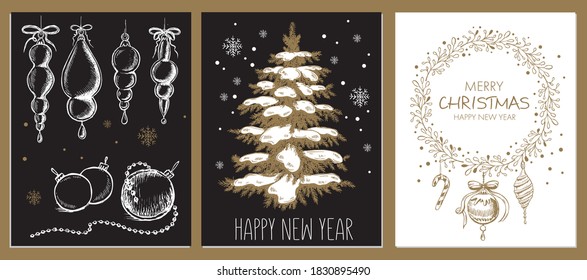 elemento de diseño navideño en estilo doodle.