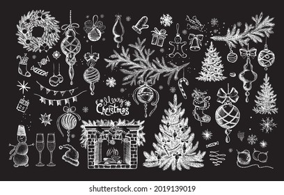 elemento de diseño navideño en estilo doodle. Dibujado a mano.	