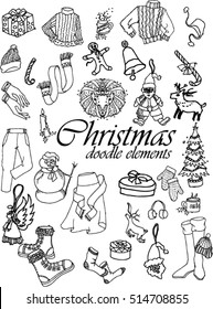 Christmas design element in doodle style