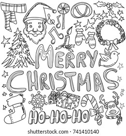 Christmas design element in doodle style.