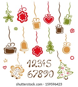 Christmas design elements, calender, scrapbook