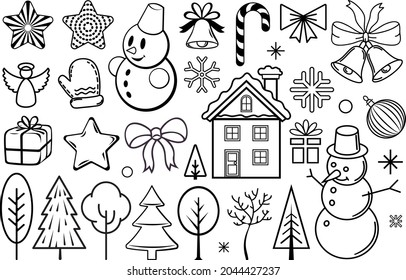 Christmas design elements. Christmas decorations and illustration set. Decorative ornaments and icons for your design projects as flyers, banners, postcards, posters, greeting cards, invitations etc.