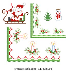 Christmas design elements, embroidery