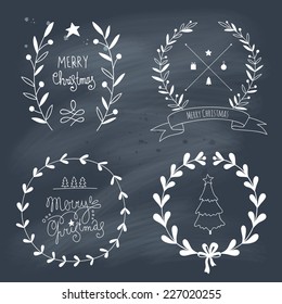 Christmas design elements and lettering. EPS 10. Transparency. No gradients.