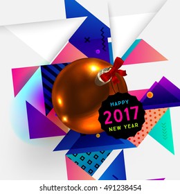 Christmas Design and Elements for Christmas and New Year 2017 Invitations, Placards, Flyers, Posters and Banners - Vector Illustration