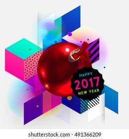 Elementos e Design de Natal para o Natal e Ano Novo 2017 Convites, Placards, Flyers, Posters e Banners - Ilustração de vetor
