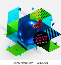 Christmas Design and Elements for Christmas and New Year 2017 Invitations, Placards, Flyers, Posters and Banners - Vector Illustration