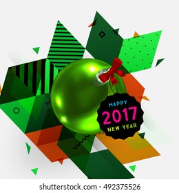 Christmas Design and Elements for Christmas and New Year 2017 Invitations, Placards, Flyers, Posters and Banners - Vector Illustration