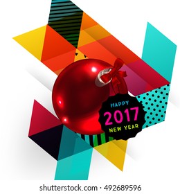 Christmas Design and Elements for Christmas and New Year 2017 Invitations, Placards, Flyers, Posters and Banners - Vector Illustration
