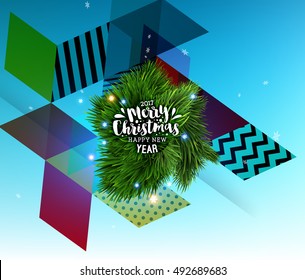 Diseño de Navidad y elementos para Navidad y Año Nuevo 2017 Invitaciones, carteles, volantes, afiches y carteles - Ilustración vectorial
