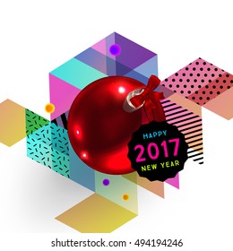 Diseño de Navidad y elementos para Navidad y Año Nuevo 2017 Invitaciones, carteles, volantes, afiches y carteles - Ilustración vectorial