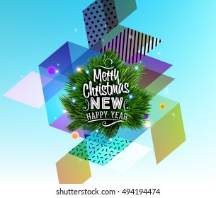 Christmas Design and Elements for Christmas and New Year 2017 Invitations, Placards, Flyers, Posters and Banners - Vector Illustration
