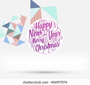 Christmas Design and Elements for Christmas and New Year 2017 Invitations, Placards, Flyers, Posters and Banners - Vector Illustration