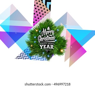 Christmas Design and Elements for Christmas and New Year 2017 Invitations, Placards, Flyers, Posters and Banners - Vector Illustration