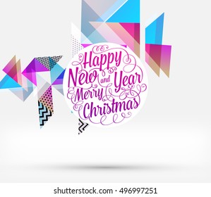 Christmas Design and Elements for Christmas and New Year 2017 Invitations, Placards, Flyers, Posters and Banners - Vector Illustration