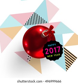 Christmas Design and Elements for Christmas and New Year 2017 Invitations, Placards, Flyers, Posters and Banners - Vector Illustration