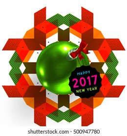 Christmas Design and Elements for Christmas and New Year 2017 Invitations, Placards, Flyers, Posters and Banners - Vector Illustration
