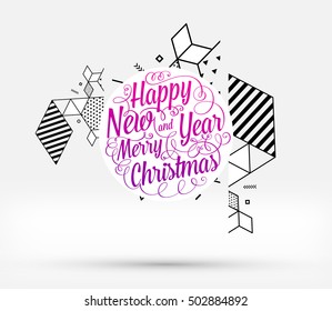 Diseño de Navidad y elementos para Navidad y Año Nuevo 2017 Invitaciones, carteles, volantes, afiches y carteles - Ilustración vectorial