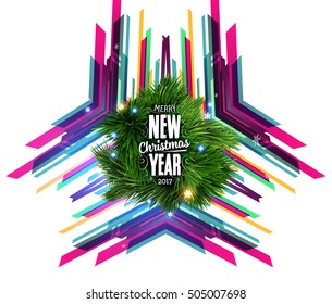 Diseño de Navidad y elementos para Navidad y Año Nuevo 2017 Invitaciones, carteles, volantes, afiches y carteles - Ilustración vectorial