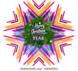 Christmas Design and Elements for Christmas and New Year 2017 Invitations, Placards, Flyers, Posters and Banners - Vector Illustration
