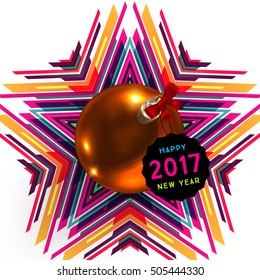 Christmas Design and Elements for Christmas and New Year 2017 Invitations, Placards, Flyers, Posters and Banners - Vector Illustration