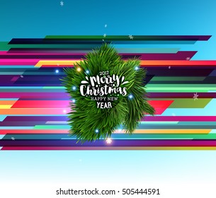 Christmas Design and Elements for Christmas and New Year 2017 Invitations, Placards, Flyers, Posters and Banners - Vector Illustration