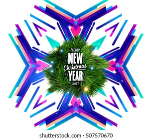 Christmas Design and Elements for Christmas and New Year 2017 Invitations, Placards, Flyers, Posters and Banners - Vector Illustration