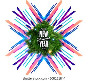 Christmas Design and Elements for Christmas and New Year 2017 Invitations, Placards, Flyers, Posters and Banners - Vector Illustration