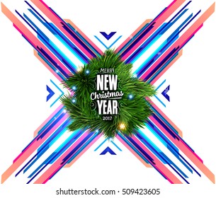 Weihnachtsdesign und Elemente für Einladungen, Plakate, Flyer, Poster und Banner zum Neujahr 2017 - Vektorgrafik
