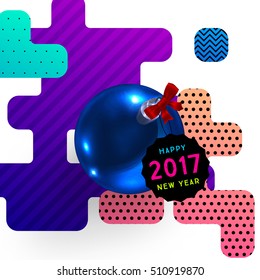 Christmas Design and Elements for Christmas and New Year 2017 Invitations, Placards, Flyers, Posters and Banners - Vector Illustration