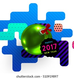 Weihnachtsdesign und Elemente für Einladungen, Plakate, Flyer, Poster und Banner zum Neujahr 2017 - Vektorgrafik