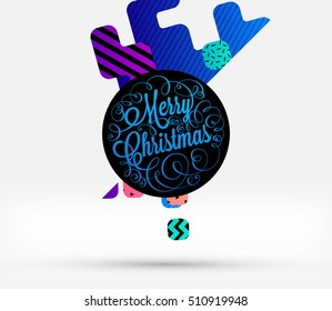Christmas Design and Elements for Christmas and New Year 2017 Invitations, Placards, Flyers, Posters and Banners - Vector Illustration