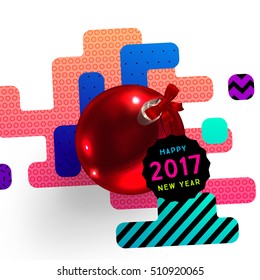 Christmas Design and Elements for Christmas and New Year 2017 Invitations, Placards, Flyers, Posters and Banners - Vector Illustration
