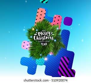 Diseño de Navidad y elementos para Navidad y Año Nuevo 2017 Invitaciones, carteles, volantes, afiches y carteles - Ilustración vectorial